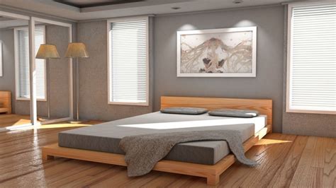 Bedroom Modern With Wooden Floors Free 3d Model Cgtrader