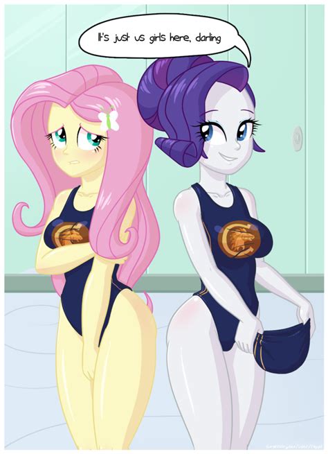 Rarity is in an equestria girls rock band! #1088083 - suggestive, artist:rapps, fluttershy, rarity ...