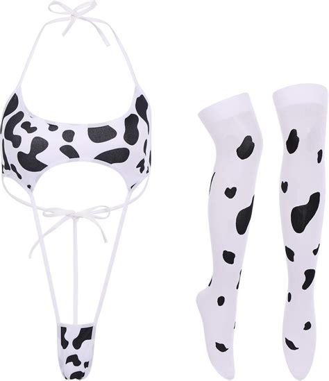 Womens Sexy Milk Cow Lingerie Set Kawaii Anime Maid Cosplay Costume