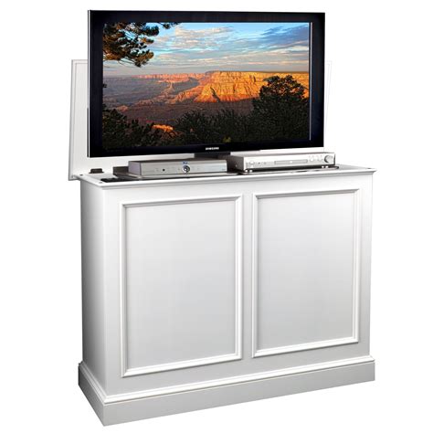 Carousel White Tv Lift Cabinet Tv Lift Cabinet Tv Stand Wood Pop Up
