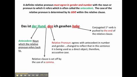 Here is a quick lesson about defining and non defining relative clauses, and how we use them. Relative Pronouns in German Introduction - www.germanforspalding.org - YouTube