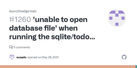 Unable To Open Database File When Running The Sqlitetodos Example
