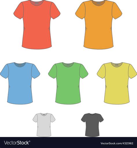 T Shirt Design Templates In Various Colors Vector Image
