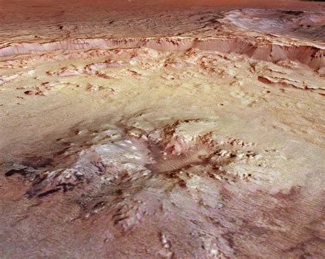 Impact Crater Mars Satellite Image Stock Image C0044086