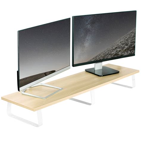 platforms stands and shelves desktop and off surface shelves vivo black 24 inch monitor riser stand
