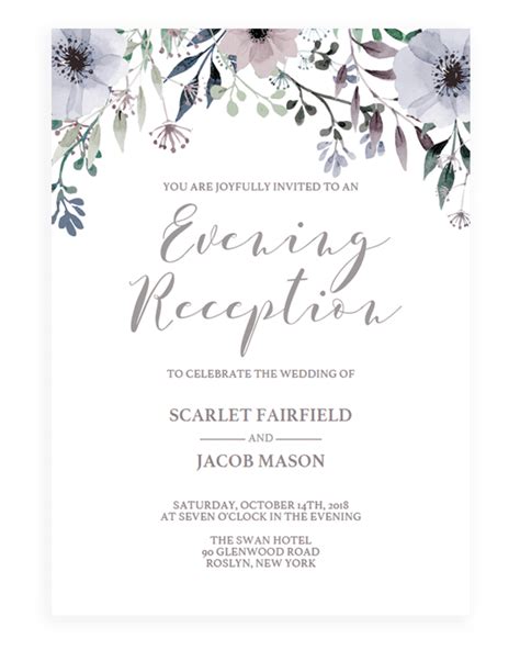 Like any other invitation, it is the privilege and duty of the host—historically, for younger brides in western culture. Floral Wedding Evening Reception Invite Template - STG1