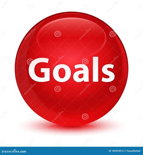 Goals Glassy Red Round Button Stock Illustration Illustration Of