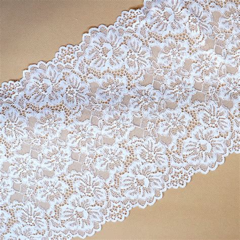 2 Yards Wide White Stretch Lace Trim Elastic White Lace Etsy