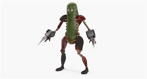 Pickle Rick With Guns 3d Printing Model Assembly 3d P