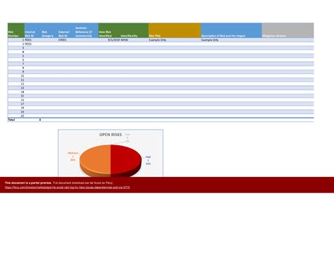 Excel Template Ms Excel Raid Log For Risks Issues Dependencies And Crs