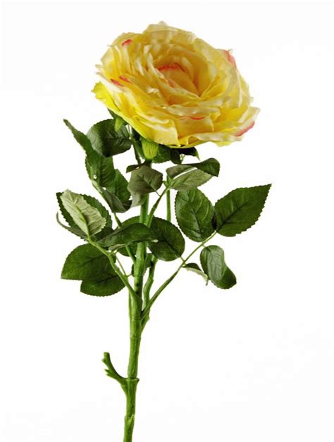 Artificial Rose Single Long Stem 65cm Yellow Floralsundries