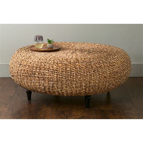 Rectangular, powder coated aluminium and ceramic table top , grey black. East At Main Amhurst Abaca Round Coffee Table | Wicker ...