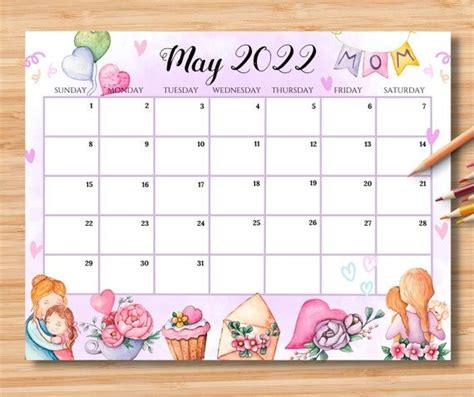 Editable May 2023 Calendar Hello Spring With Cute Gnome And Etsy In
