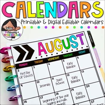 Editable Calendar Templates 2020-2021 | Chevron Design ...