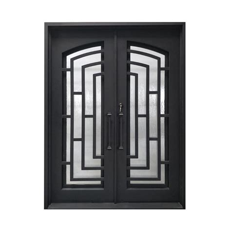 Wrought Iron Double Front Entry Door Sale Black Diamond Iron Doors