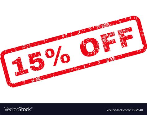 15 Percent Off Text Rubber Stamp Royalty Free Vector Image