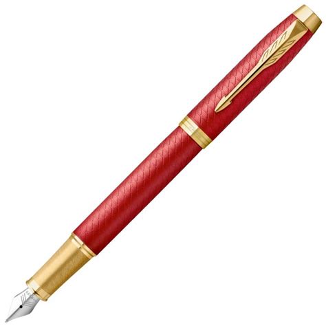 Parker Im Premium Red Gold Trim Fountain Pen Peters Of Kensington