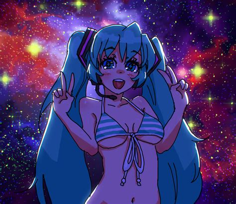 Kiriririn Hatsune Miku Vocaloid Girl Aqua Hair Bikini Blue Eyes