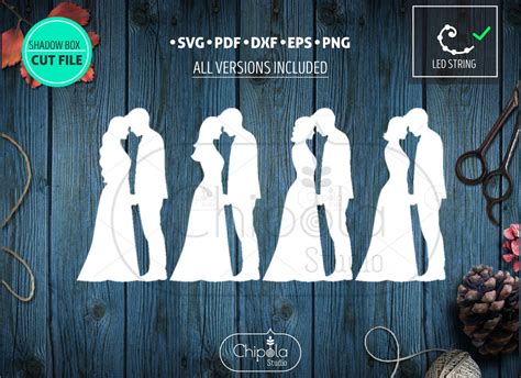Wedding Shadow Box SVG 3d papercut SVG paper art template | Etsy