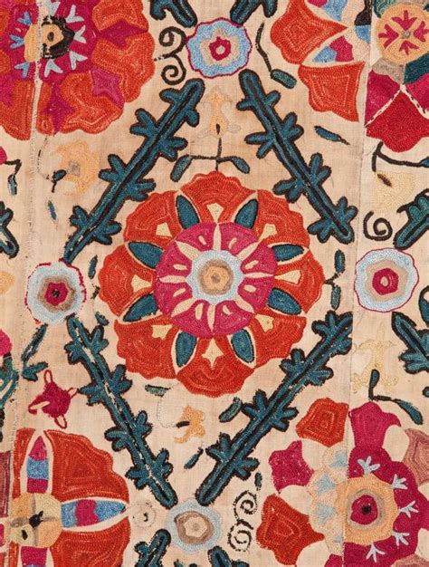 19th Century Uzbek Suzani From Bukhara Silk On Cotton At 1stdibs