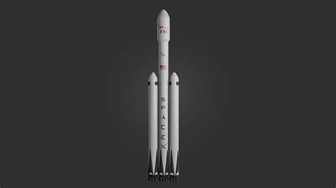 3d Model Spacex Falcon Heavy 3d Model Vr Ar Low Poly Cgtrader