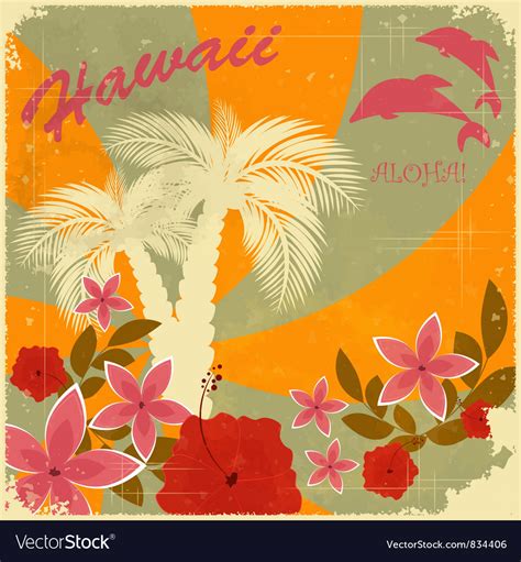 vintage hawaiian postcard royalty free vector image