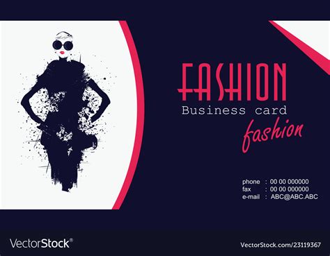 Business Cards With Fashion Woman Royalty Free Vector Image