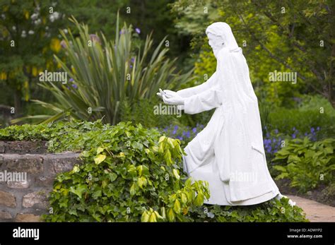Statue Of Jesus In The Biblical Gardens In Elgin Moray Scotland Stock