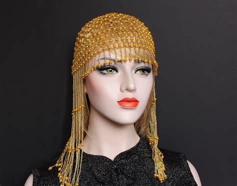 Gatsby Headpiece Black Gold 1920s Gatsby Dress Flapper Headpiece