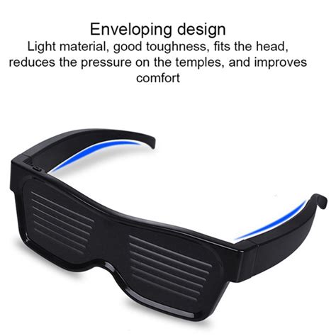 Rechargeable Led Bluetooth Glasses Black Frame Four Colors