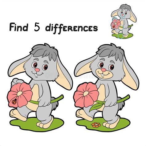 Find differences (rabbit) stock vector. Illustration of intelligence ...