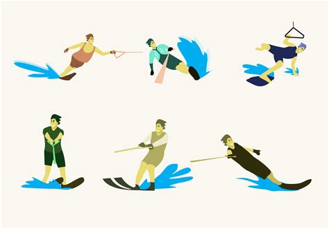 Water Skiing Illustration Vector Download Free Vector Art Stock