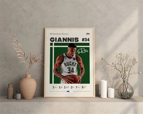 Giannis Antetokounmpo Poster Milwaukee Bucks Nba Fans Nba Poster