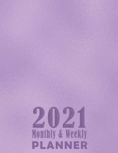 2021 Monthly And Weekly Planner Simple Puple Blanket 2021 Yearly