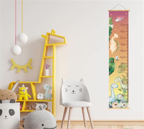 Height Chart For Kids Growth Chart Dinos Etsy