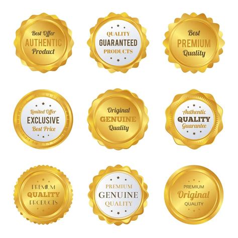Luxury Gold Badges And Labels Premium Quality Product 570742 Vector Art