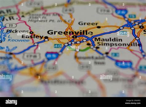 Greenville Georgia Usa Shown On A Geography Map Or Road Map Stock Photo