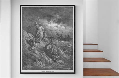 St Saint Paul Shipwrecked Gustave Dore Antique Christianity Etsy