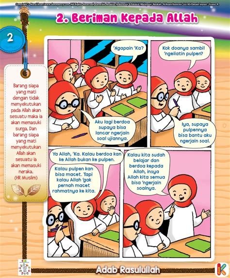 Kelompok anak usia dini merupakan kelompok yang sangat strategis dan efektif dalam pembinaan karakter, hal ini harus menjadi kesadaran kolektif dari seluruh elemen bangsa ini. 101 Komik Teladan Islam dan Adab Hadist Rasulullah adalah komik bergambar full warna yang memuat ...