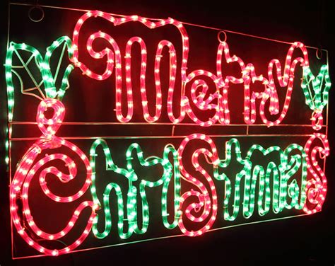 Animated 104cm Led Merry Christmas Sign With Holly