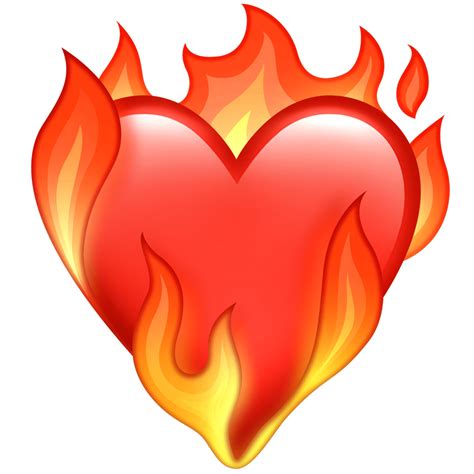 A Red Heart With Flames In The Middle