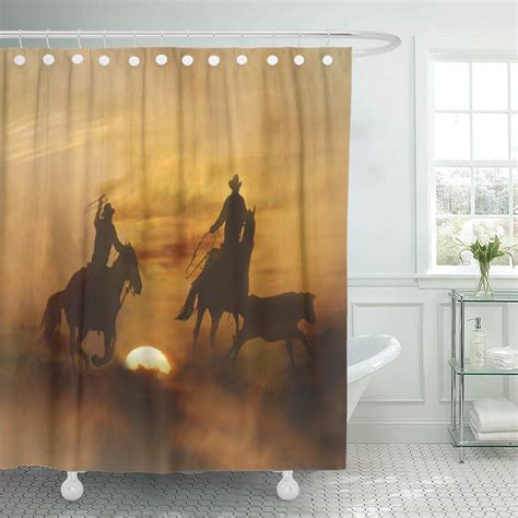 Hopefully this will give you lots of fun ideas for a cowboy themed western birthday party! CYNLON Cowboy Team Roping Horse Horses Western Bathroom ...