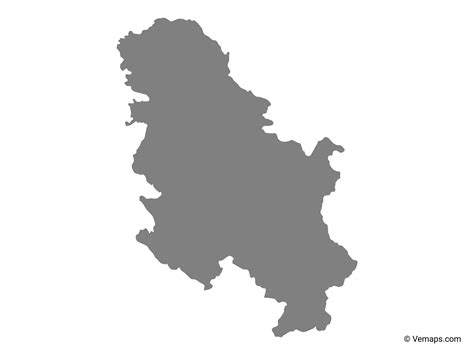 Grey Map Of Serbia Free Vector Maps