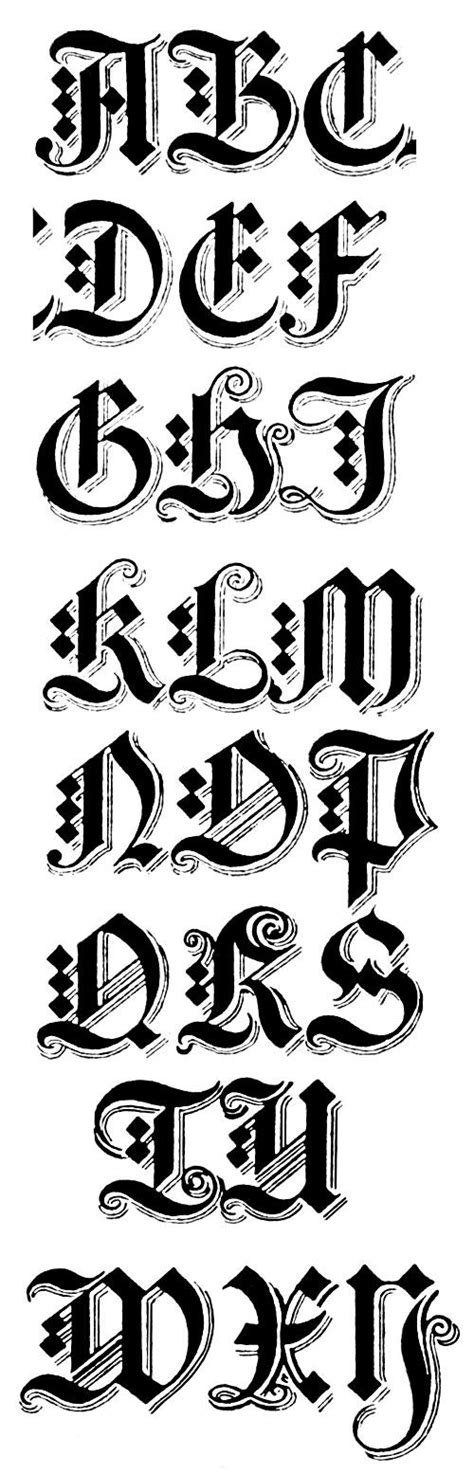 Gothic Alphabet Durer 16th Century Gothic Upper Case Graffiti