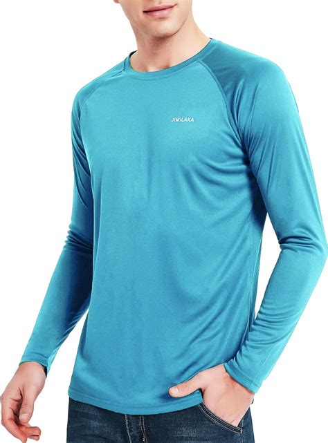 Mens Long Sleeve Shirts Upf 50 Sun Protection Quick Dry Lightweigh