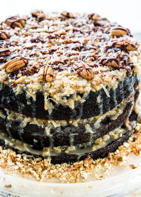 Remove from oven and sprinkle the chocolate chips over the crust. A traditional homemade German Chocolate Cake with layers ...