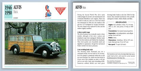 Alvis Ta14 1946 50 Luxury Collectors Club Card