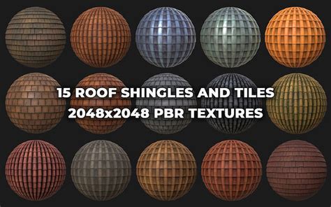 15 Stylized And Seamless Roof Tiles Pbr Textures And Materials Texture