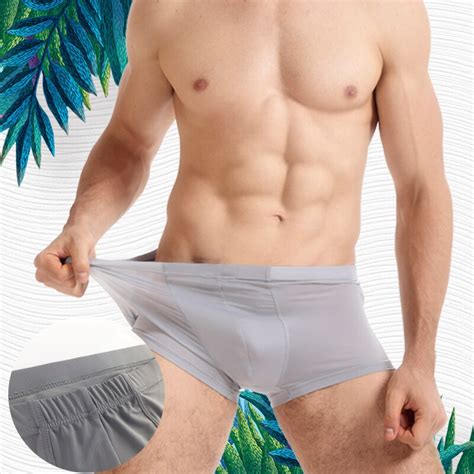 Sexy Men Underwear Boxer Shorts Ice Silk U Convex Soft Sexy Kilot Male Mens Underpants Cueca