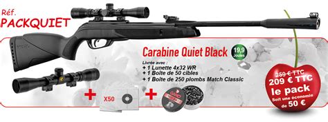 Pack Carabine Gamo Quiet Black 4 5mm Silence Lunette 432 WR